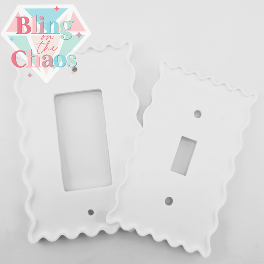 Wavy Rhinestone Light Switch Plates