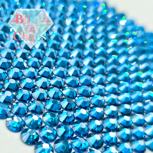 Capri Blue Luster Rhinestone-Glass Rhinestones-Bling on the Chaos