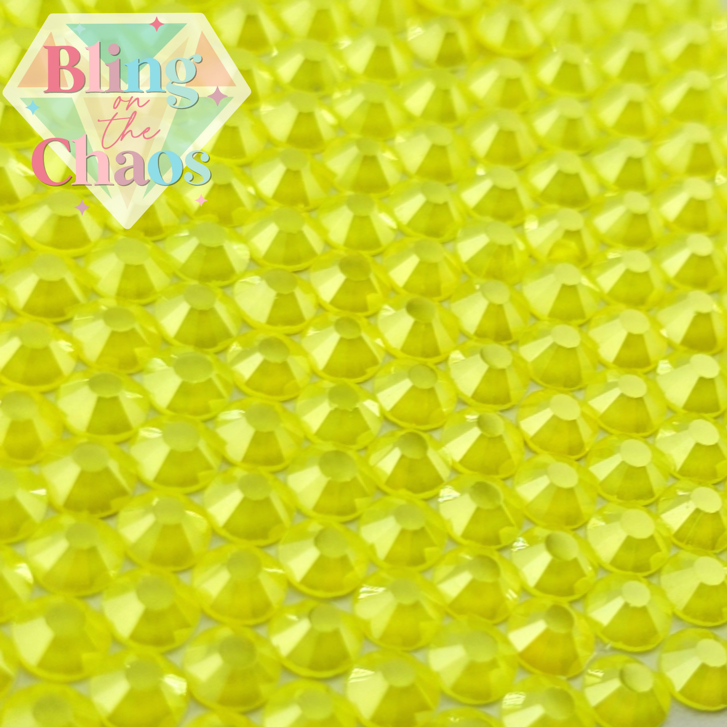 Neon Yellow Rose Luster Rhinestone