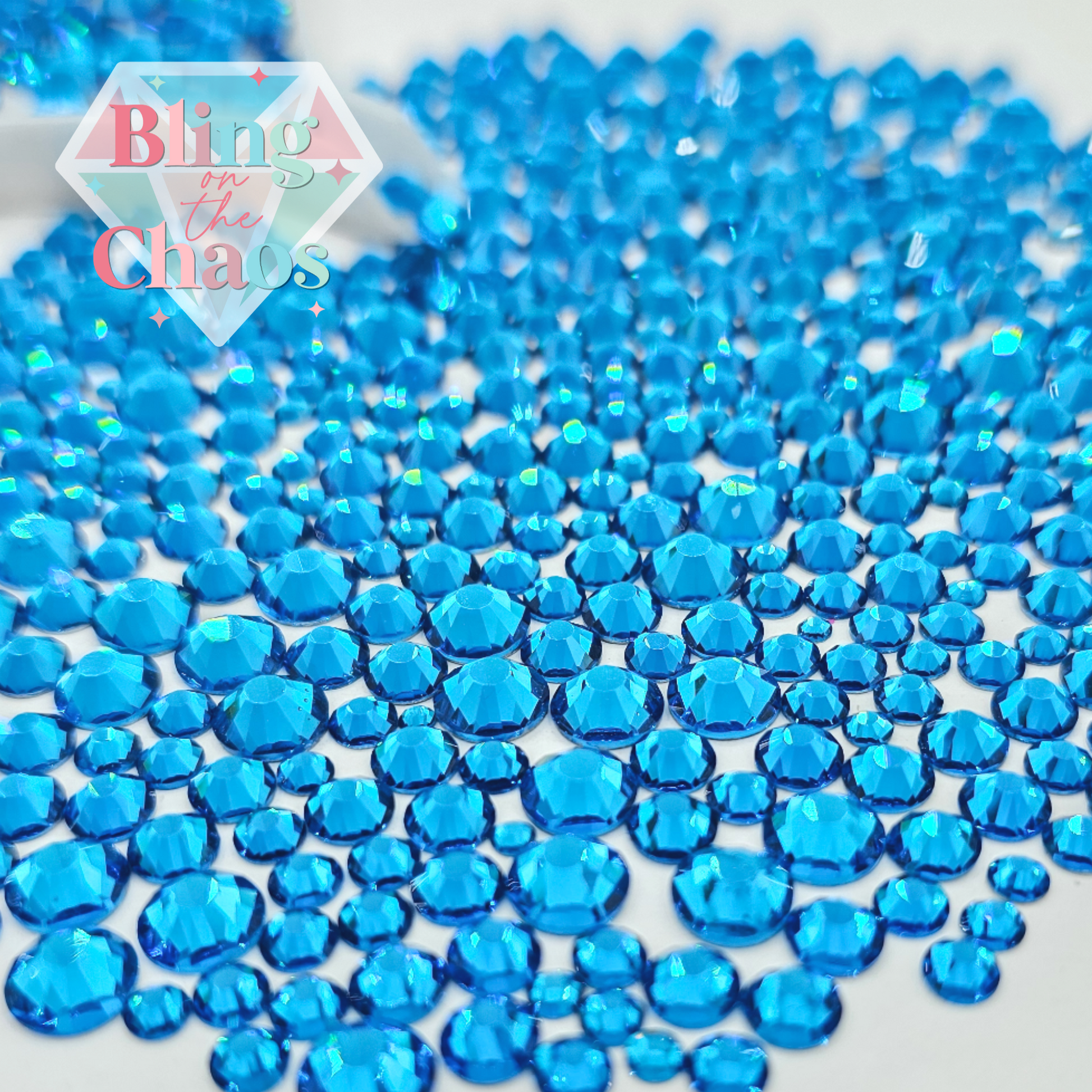Capri Blue Specialty Glass Mix-Glass Rhinestones-Bling on the Chaos
