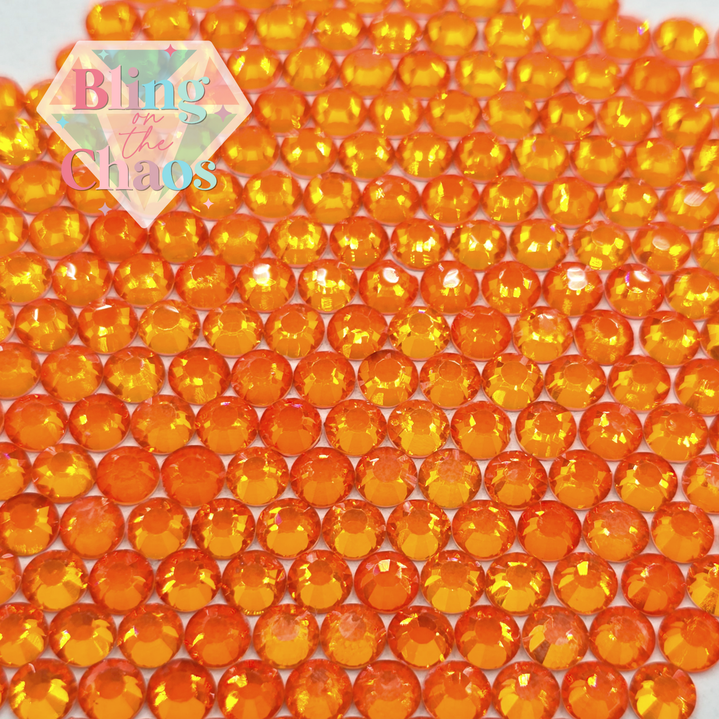 Orange Opalite-Glass Rhinestones-Bling on the Chaos