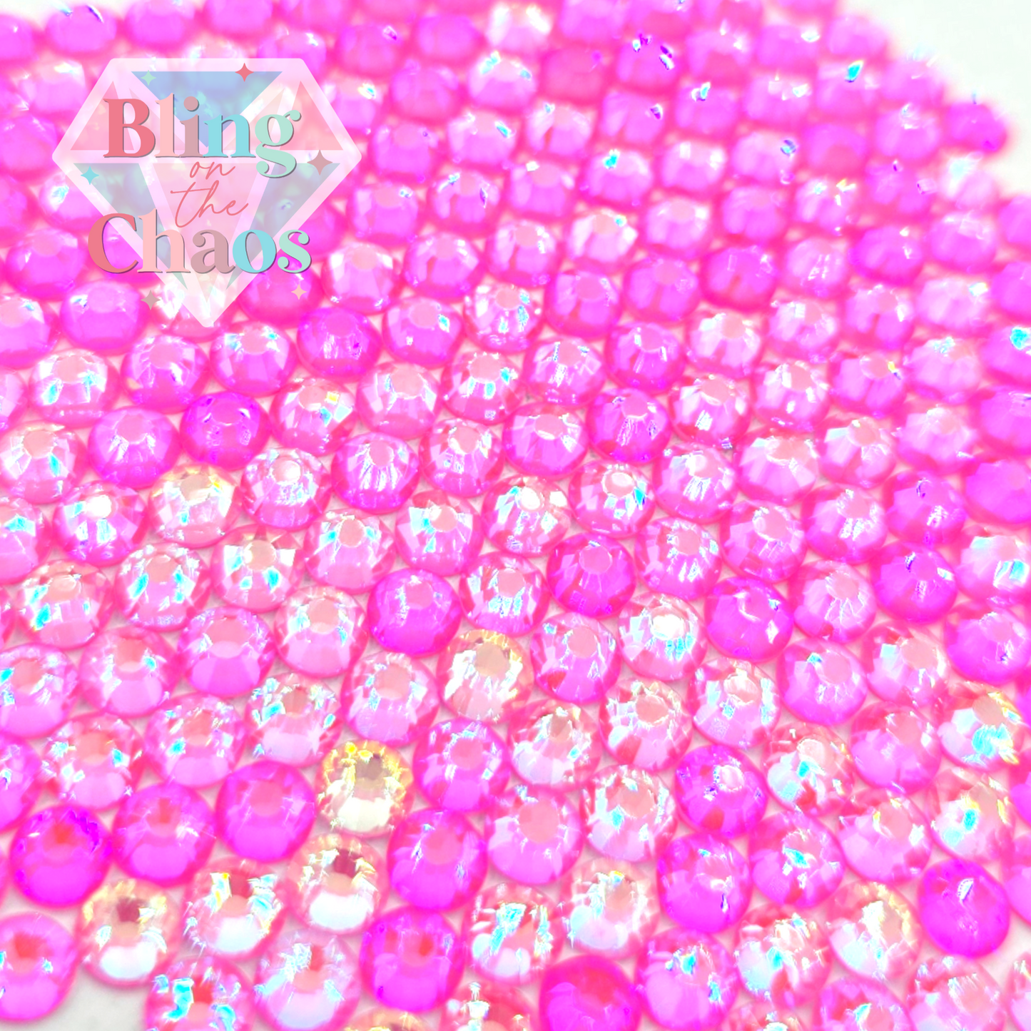 Rose AB Neon Luminous Rhinestone-Glass Rhinestones-Bling on the Chaos