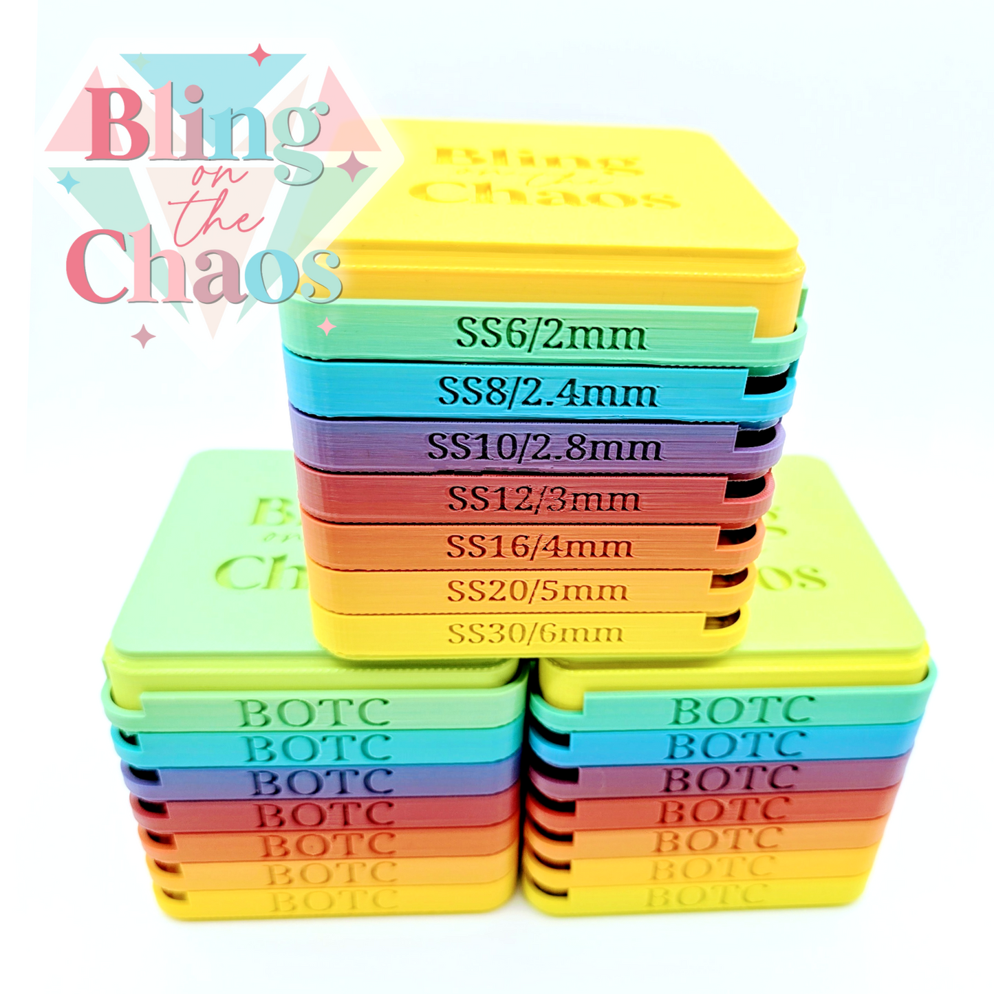 BOTC Crayon Rainbow Stacking Rhinestone Flipping Trays