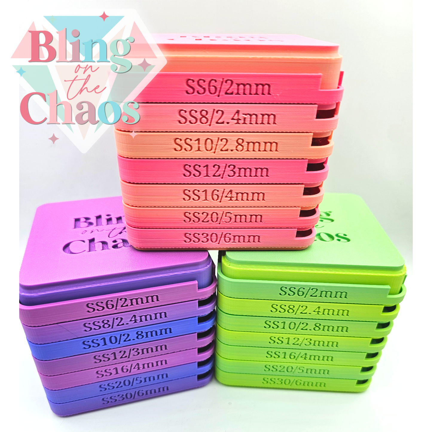 Bright Ombre BOTC Stacking Rhinestone Flipping Trays