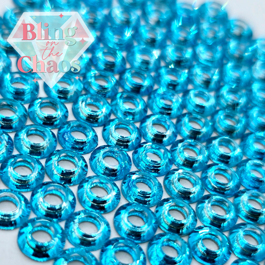 Aqua Rhinestone Rings