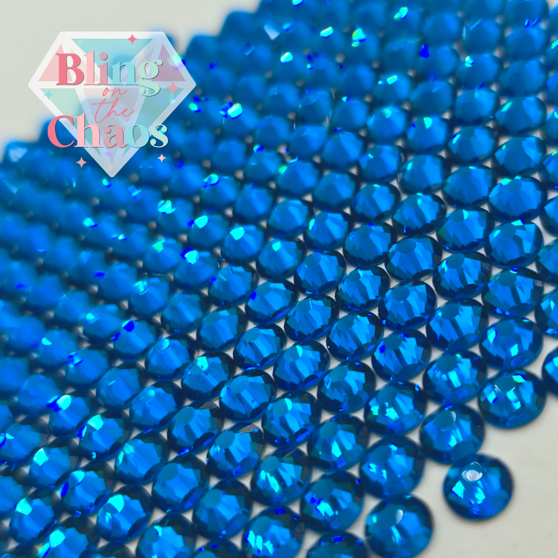 Capri Blue Rhinestone-Glass Rhinestones-Bling on the Chaos