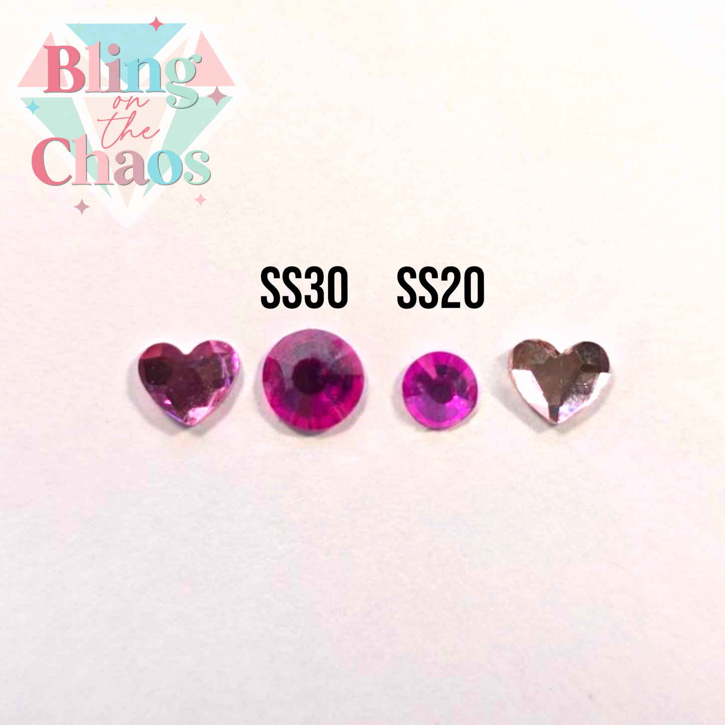 Light Rose Variegated Heart Rhinestones