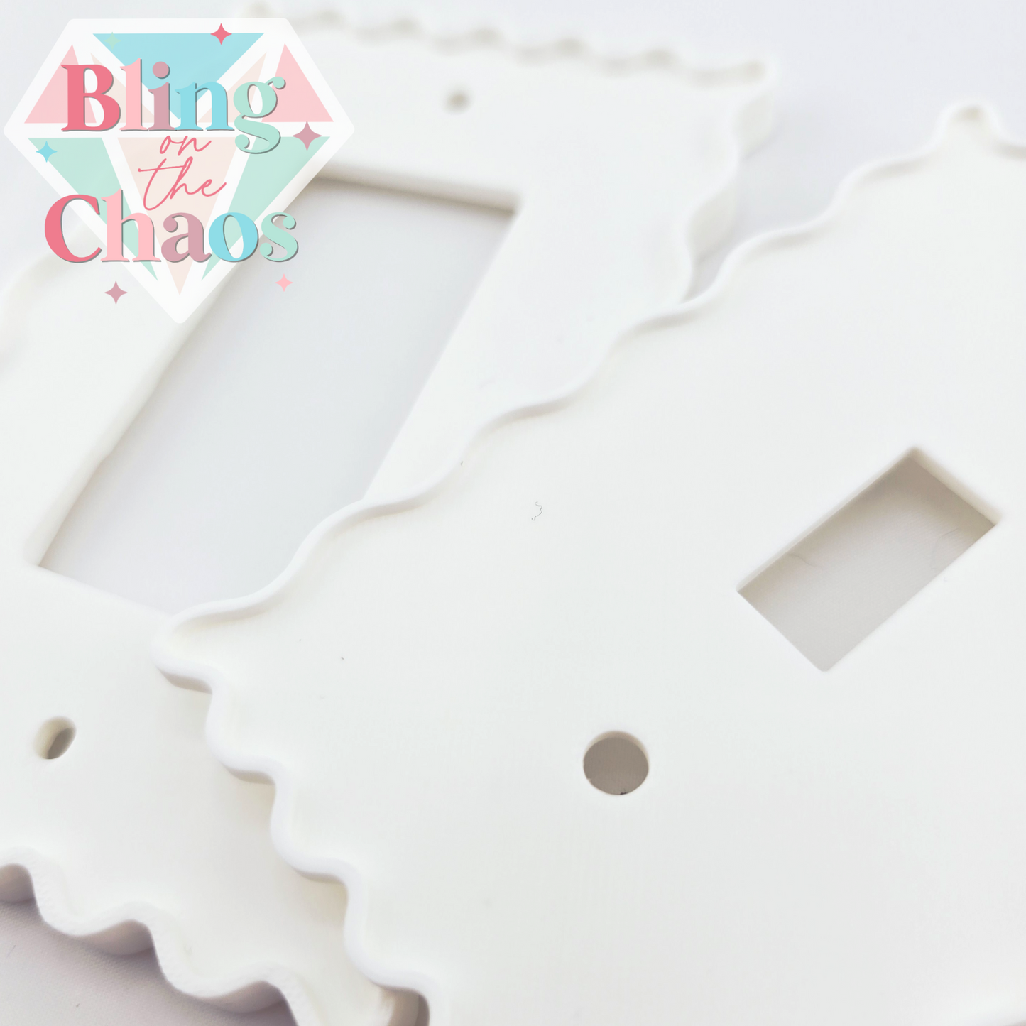 Wavy Rhinestone Light Switch Plates