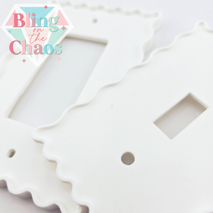 Wavy Rhinestone Light Switch Plates