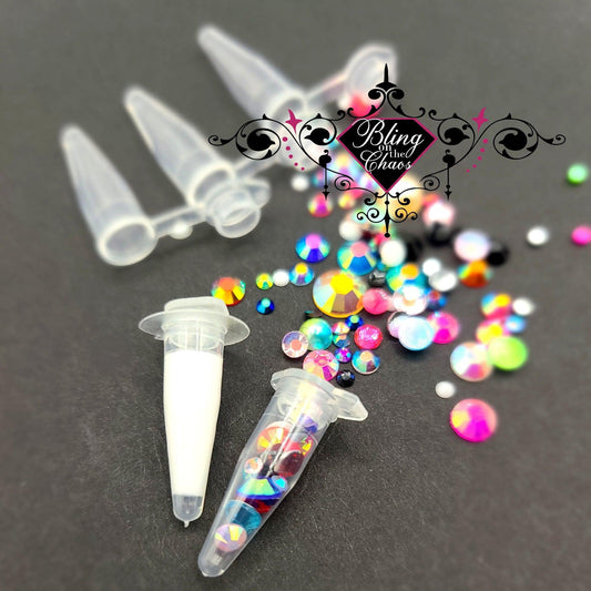 Centrifuge Tubes for Rhinestones or Adhesive-Bling on the Chaos