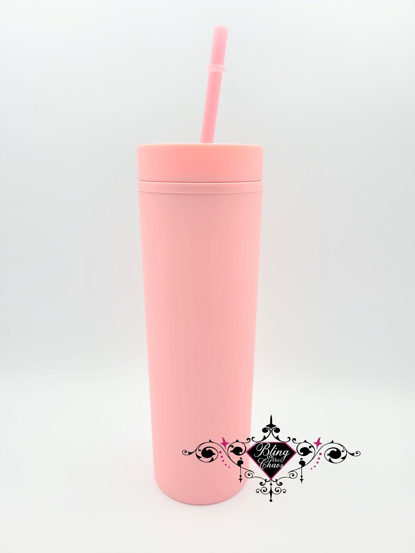 Double Walled 16oz Skinny Matte Tumblers-Bling on the Chaos