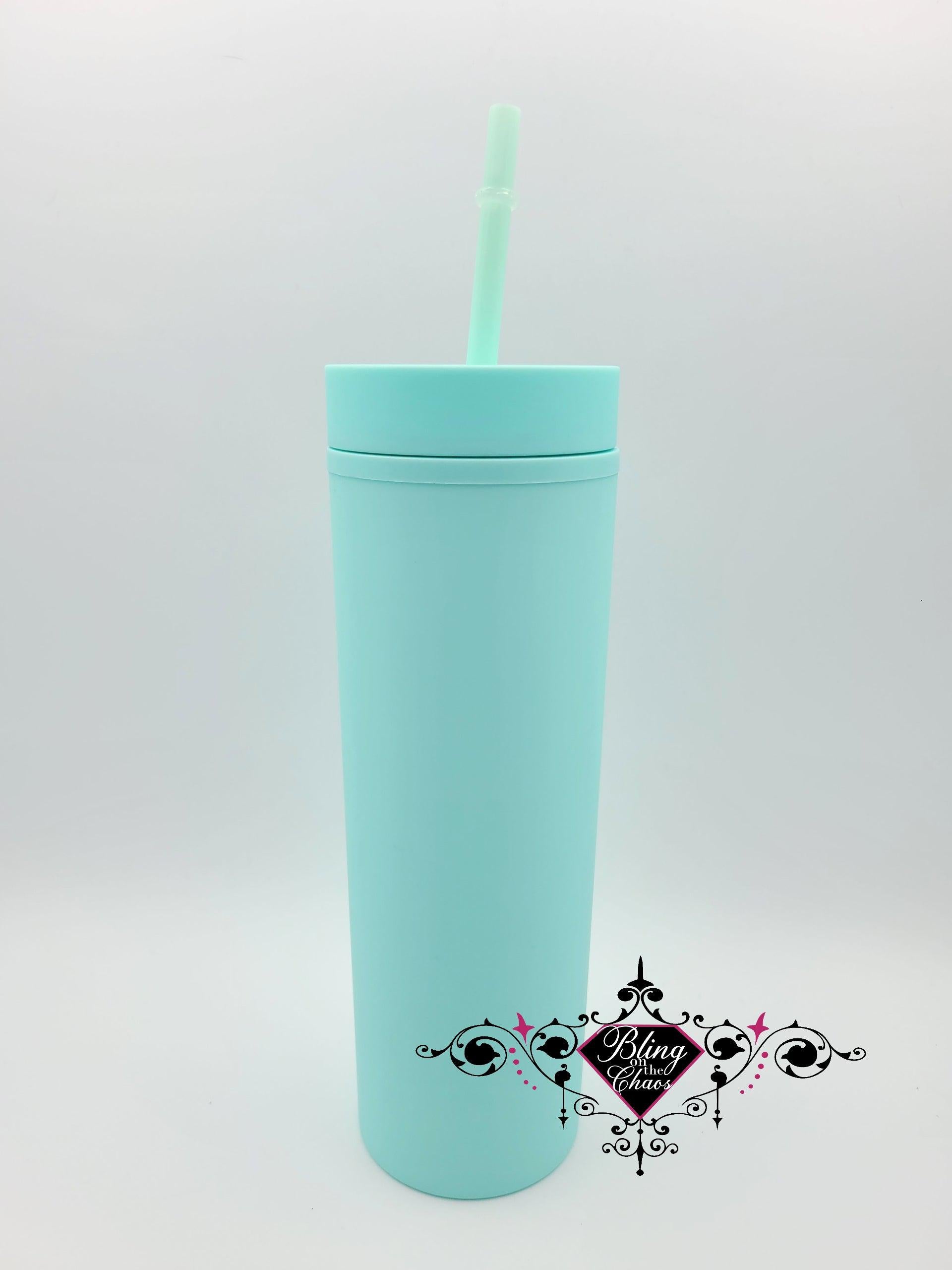 Double Walled 16oz Skinny Matte Tumblers-Bling on the Chaos