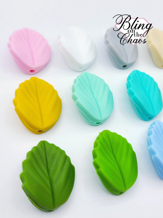 Elm Leaf Silicone Bead-Bling on the Chaos