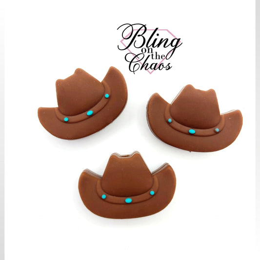Flat Cowboy Hat Silicone Bead-Bling on the Chaos