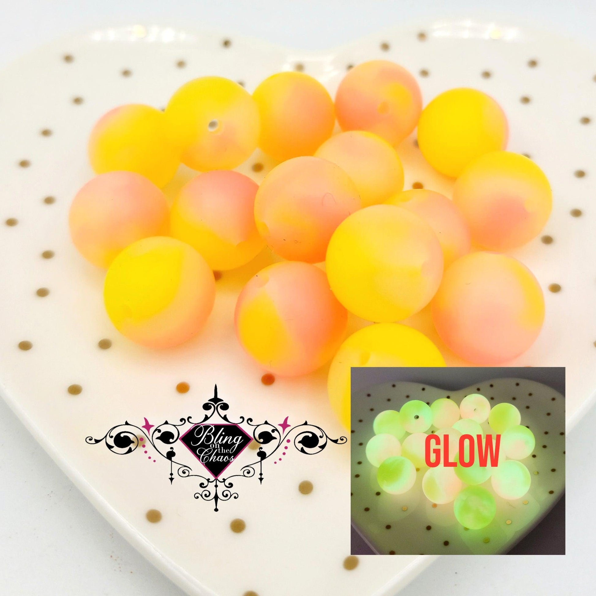 Glow 15mm Silicone Bead-Bling on the Chaos