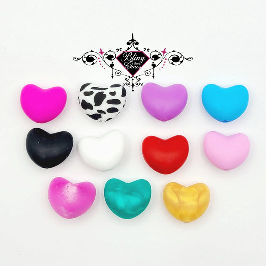 Heart Silicone Bead-Bling on the Chaos