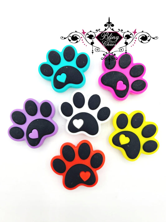 Paw Love Silicone Bead-Bling on the Chaos