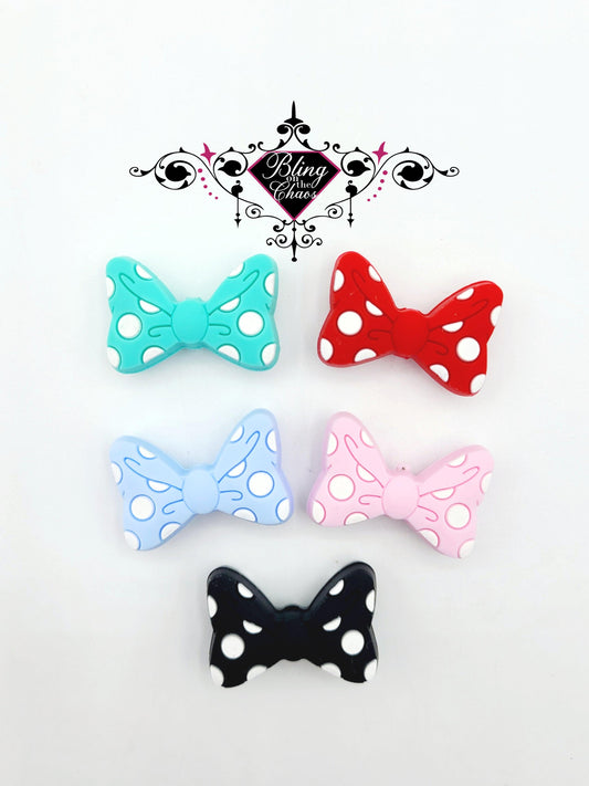 Polka-Dot Bow Silicone Bead-Bling on the Chaos