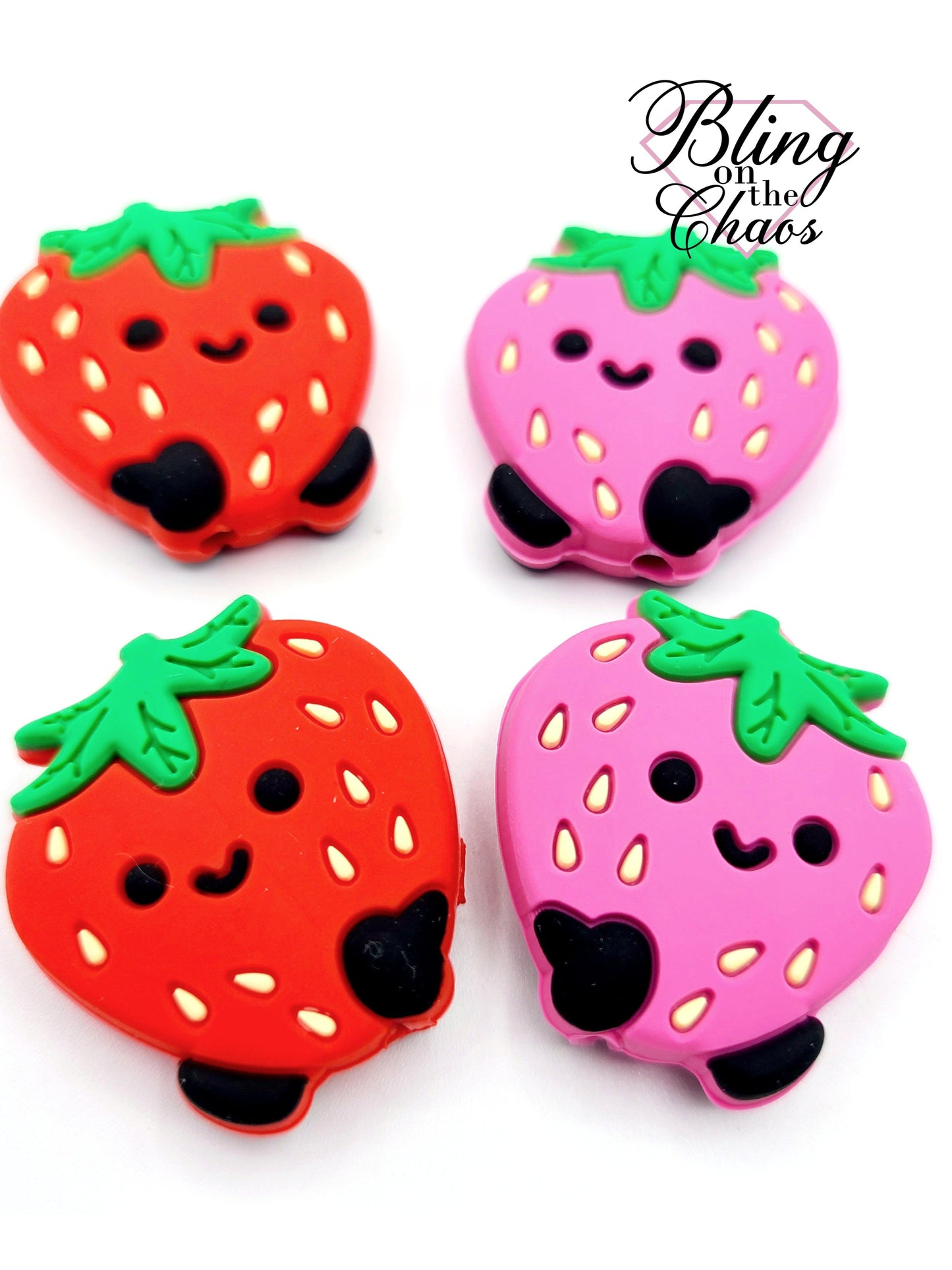 Strawberry Silicone Bead-Bling on the Chaos